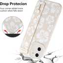 Fiyart Designed for iPhone 11 Case Cute Flowers with Strap Soft TPU Phone Cover Protective Camera Lens Protection for Women Men Floral Bumper with Stand 6.1"-White