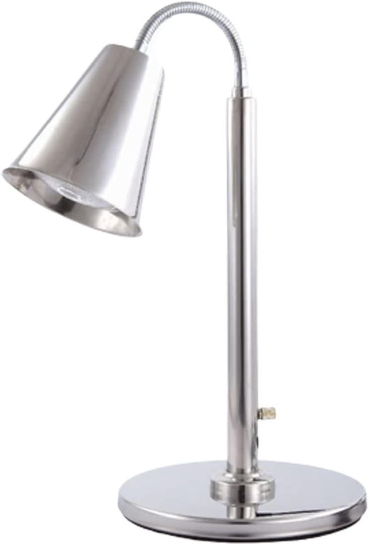 Free Standing Food Heat Lamp Single Bulb Food Warmer Light Buffet Warming Food Lamp Commercial Grade Stainless Steel (Single Head(Silver))