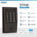 Schlage Encode Smart Wi-Fi Deadbolt Lock with Touchscreen Keypad, Keyless Front Door Entry, App Control, Alexa, Google Home and Airbnb Compatible, Aged Bronze, BE489WB CEN 716