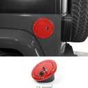 for JK Locking Fuel Filler Door Gas Tank Cap Cover, Aluminum Fuel Door Exterior Accessories for 2007-2018 Jeep Wrangler JK & Unlimited Sport Rubicon Sahara 2/4 Door(Red)
