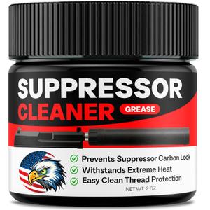Suppressor Cleaner Grease, Prevents Thread Seizing & Carbon Buildup, Easy Suppressor Removal After Shooting, 2oz
