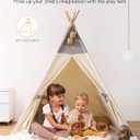 besrey Teepee Tent for Kids with Light & Mat, Toddler Tents Indoor Play Tent Playhouse, Toddler Tipi Cotton, tee Pee Tents for Kids Indoor, Boys & Girls Teepee,Children Room Playhouse, 47"D x 47"W x 59"H