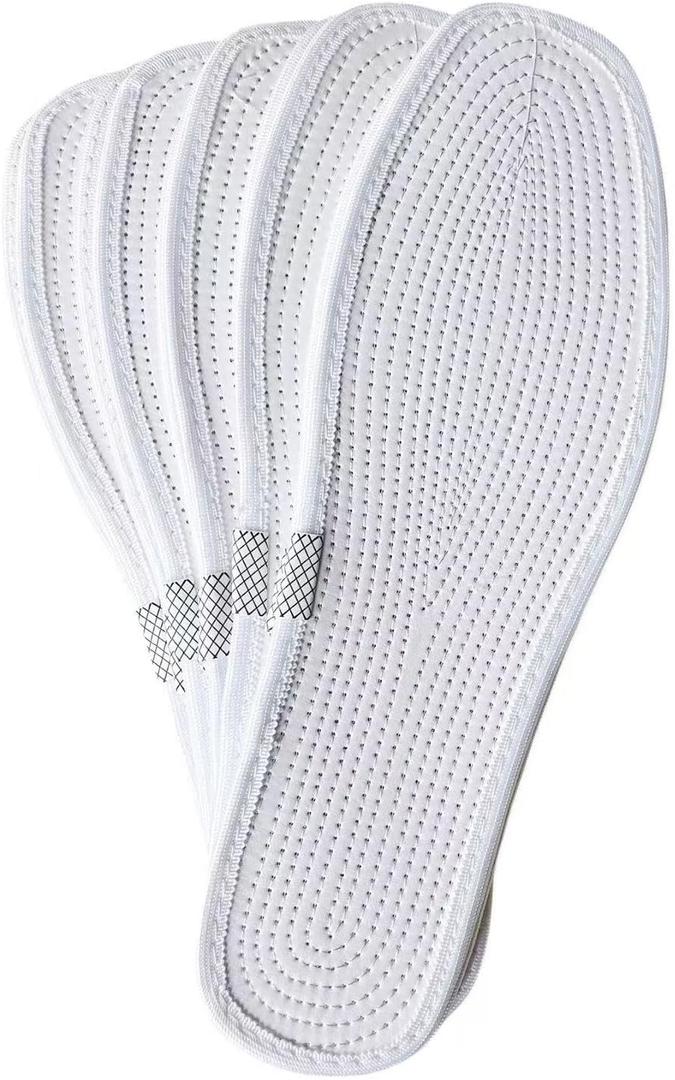 5 Pairs Insoles for Women, Zero Drop, Cotton Insoles, Washable & Reusable, Sweat Absorbing & Odor Control, US Women 7.5 /Men 6/EU 40  Minimalist & Breathable
