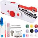 Handheld Sewing Machine with Sewing Kits,Mini Sewing Machine for Quick Stitching Suitable for Home,Travel,DIY (Red)