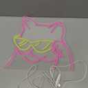 Cool Cat Neon Sign for Wall Decor, Smiling Cat with Glasses LED Neon Light Sign USB Powered with Dimmable Switch, Cat Neon Light for Room Decor