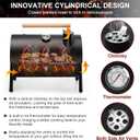 Joyfair Portable Charcoal Grill with Thermometer, Small Tabletop Barbecue Grill for Outdoor Camping Backyard Party BBQ Cooking, Extra Thick Steel & Heavy Duty, Innovative Design & Easy Assembly
