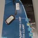 10X Large Magnifying Glass with Light and Clamp, Real Glass, 5 Color Modes, Stepless Dimmable, Lighted Magnifier with Stand Hands Free, LED Swing Arm Desk Lamp for Close Work, Craft, Reading, Painting (Black)