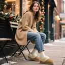 Zigzagger Women’s Memory Foam Slippers, Cozy House Shoes Indoor Outdoor with Microsuede Upper, Thick Fuzzy Fur Collar and Non-Slip Rubber Sole, Size 7