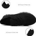 Women Running Shoes Mens Walking Tennis Sport Shoes Women's Gym Sneakers Lightweight Breathable Non Slip Fashion Workout Shoe for Mens Casual Jogging Mesh Sneaker (8.5 Women/7 Men, 8129black)