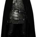 L'VOW Medieval Viking Fur Cloak Renaissance Fur Cape - Black Velvet Cloak with Fur King Cape Costume (Brown)