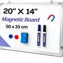 Dry Erase White Board, 20x14Inch (50x35cm) for Wall Whiteboard Aluminum Frame Hung for Kids Draw and Write Teach
