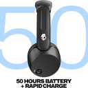 Skullcandy Icon 180 Wireless On-Ear Bluetooth Headphones, Up to 50 Hours Battery, Lightweight and Travel Ready, Secure Fit, Sweat and Water Resistant, Microphone iPhone Android - True Black