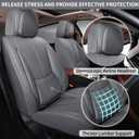 Car Seat Covers, Leather Seat Covers for Cars Full Set, Waterproof and Breathable Suitable for Most SUV/Truck/Sedan/Automotive 2 Pack (Grey)