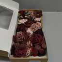 Ling's moment Fake Flowers Box, Faux Artificial Greenery Stems Foam Roses Dahlia Silk Peonies Eucalyptus Fabic Flower for Centerpieces Bouquet Wedding Vase, Dusty Rose & Burgundy, Deluxe Combo