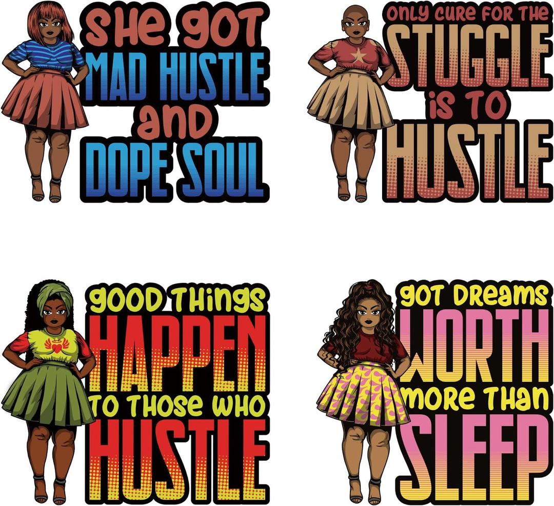 Iron On Decals for Clothing Black Women Iron On Patches Afro Girl DIY Heat Transfer Stickers for T-Shirt Jean Jackets