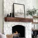Fireplace Mantel Shelf, 4885 Inch Wooden Floating Shelf for Over Fireplace, Handcrafted Wood Mantels, Wall-Mounted Mantel Shelves, Rustic Floating Mantels Shelves for Living Room, Brown