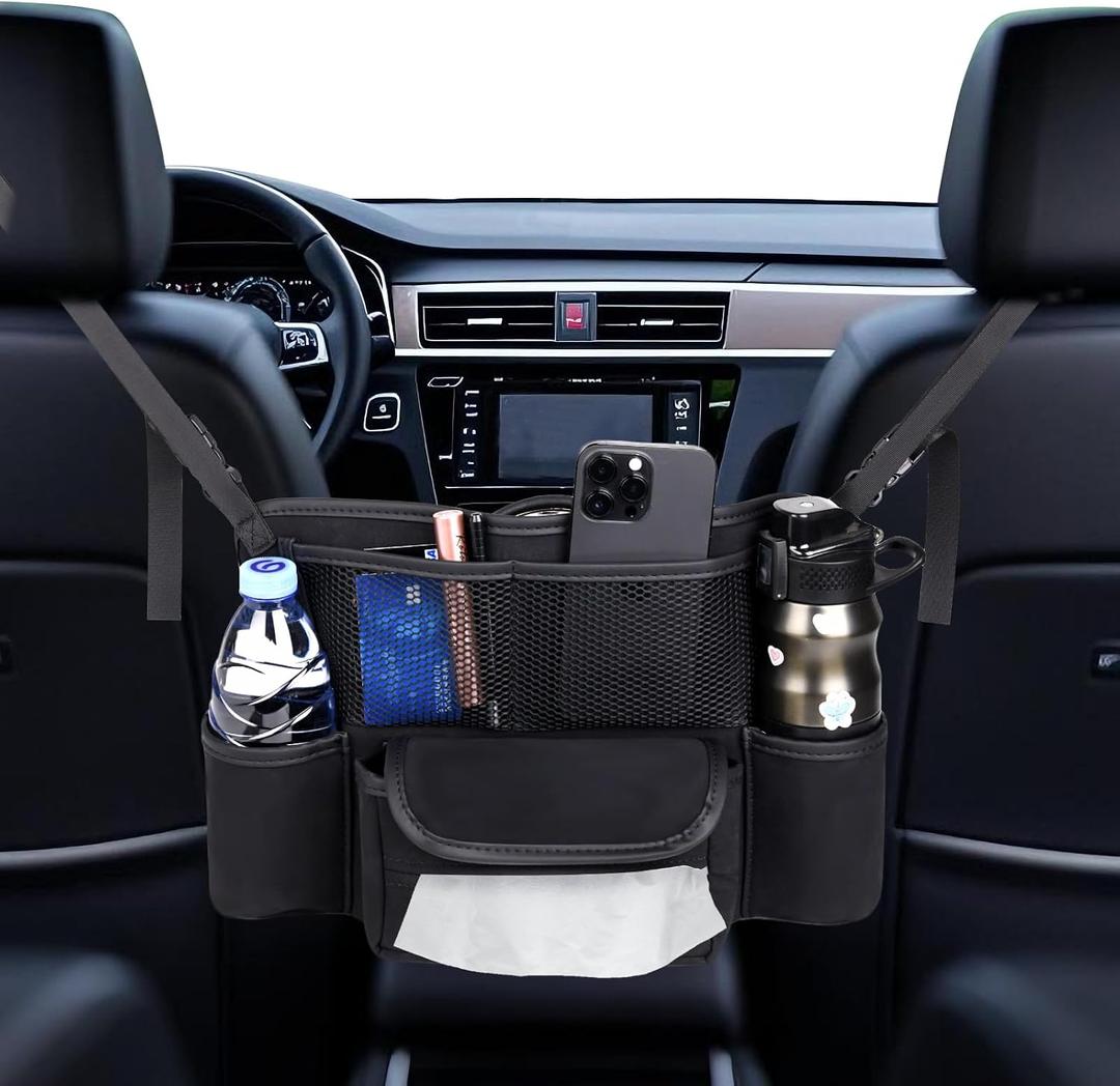 Car Handbag Holder Between Seats Suede Large Capacity Car Purse Holder Automotive Consoles, Fits Between Front Seats, Holds Wallet, Phone & Essentials