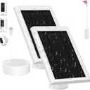 Solar Panel for Ring Camera(2nd Generation), 2 Pack 5W Solar Panel with 10FT/3M Long Cable for Stick Up & Pro Spotlight Cam Battery for Security Camera Dustproof Waterproof (Grey White)