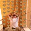 Leopard Print Heart Garlands Cheetah Theme Party Decorations 6Pcs Animal Print Heart Hanging Paper Garland Banners Wild Party Decor for Girls Women Birthday Bachelorette Bridal Shower Supplies