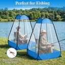 Pop Up Mosquito Net Tent for Chair with Stakes, One Person Pop Up Tent with 360° Mesh, Portable Personal Mosquito Net Shelter for Fishing, Backyard, Camping Outdoor Use, Not Included Chair (Blue)
