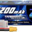 Zeee 3S 5200mAh Lipo Battery 11.1V 80C Hard Case with XT60 Connector for RC Car Truck Boat Airplane Quadcopter Helicopter Racing Hobby
