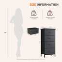 Sweetcrispy 4 Drawer Dresser, Tall Storage Cabinet for Bedroom and Closet, 11.8"D x 17.7"W x 37.5"H