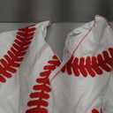 2 Pcs Baseball Velvet Pillow Covers 12 x 20 Inch 3D Tufted Embroidery Sports Theme White and Red Baseball Decorative Throw Cushion Case for Bedroom Sofa Living Room Couch Chair Home Decor