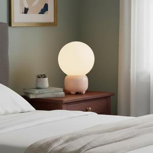 Arturesthome Small Boho Table Lamp for Living Room,Bedroom Side/End Table Side Table LED Lamp Shade for Reading Study Pink