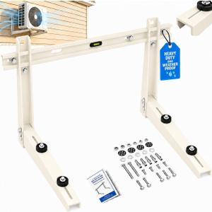Heavy Duty Mini Split Wall Mounting Bracket, 400lb Load Capacity, Galvanized Steel with Dual Anti-Rust Coating, Adjustable Leveling Design, Anti-Vibration Pads, Fits 7000–12000 BTU Outdoor AC Units