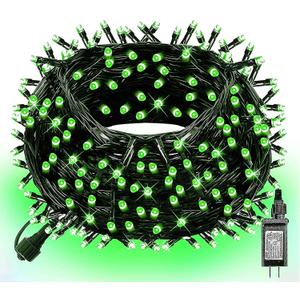 DAZZLE BRIGHT Christmas 300 LED String Lights, 100FT Connectable String Lights with 8 Lighting Modes, Xmas Vintage Decorations for Indoor Outdoor Party Supplies Yard Garden Decor (Green)
