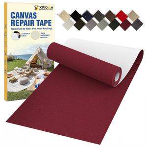 Canvas Repair Tape, 3.2 x 63 Inch Waterproof Heavy Duty Fabric Tape for Furniture, Self Adhesive Canvas Repair Patches for Boat Covers, Sofas, Tents, Louge Chairs, Canopy, Awning Burgundy