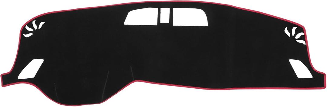 Dashboard Cover Compatible for Mitsubishi Outlander 2023, Non-Slip Polyester Black Red Dash Cover Mat Dash Board Protector Cover
