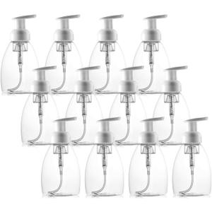 Bekith 12 Pack Foaming Soap Dispenser Pump Bottles, 8oz (250ml) Foaming Hand Soap Dispenser, Refillable Liquid Soap Foaming Dispenser, Empty Plastic Bottles for Kitchen, Bathroom, Commercial, Clear