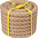 Natural Hemp Rope - 2 Inch x 50 Feet - Heavy Duty Jute Rope Manila Ropes for Docks, Nautical, Railings, Tug of War, Decorating