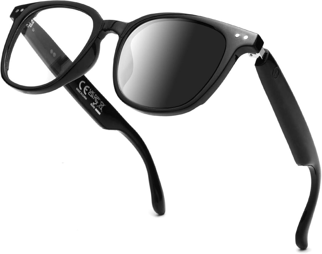 Smart Glasses for Women Men，Bluetooth 5.4 with Photochromic Lenses Touch Control & Voice Assistant, Clear Audio Calls, Remote Photography for Travel Meetings Trade Business(Black)