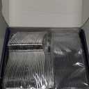200 Count Heavy Duty Silver Plastic Silverware, 100 Forks, 50 Spoons, 50 Knives, BPA-Free, Heat Resistant, Disposable Plastic Utensils Set Cutlery Set, Plasticware Bulk