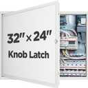Zonon White Crawl Space Access Door Universal Aluminum Skirting Access Door Panel for Mobile Home Insulated Ceiling Mounted for Drywall Plumbing Electrical Basement (24x32 Inch,Knob Latch)
