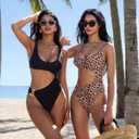 SUUKSESS Women Sexy One Piece Tummy Control Swimsuit Cutout Backless Bathing Suit (Black, S)