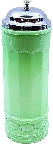 Tablecraft HJ714 Straw Jar with Metal Lid, Green