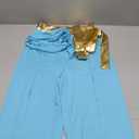 FEORJGP Women Halloween Arabian Princess Cosplay Costume 3 Piece Jasmine Deluxe Adult Costume Halloween Party Cosplay Outfits (Small, Blue)