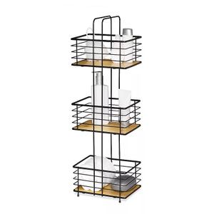 Splash 3-Tier Floor Caddy With Bamboo Shelves