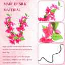 30 Pcs Artificial Faux Bougainvillea Fake Flower Silk Bougainvillea Branches UV Resistant Outdoor Indoor Decoration for Wedding Home Centerpieces Outside Decor (Rose Red)