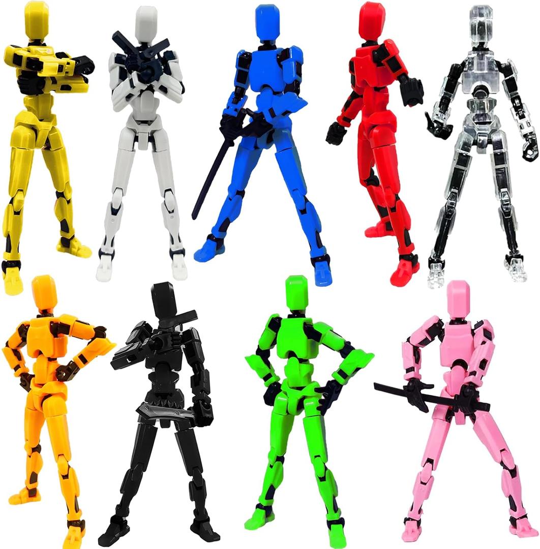 Assembly Completed-Titan 13 Action Figure, Upgrade T-Robot 13 Action Figures, New Dummy Robot 13, 3D Printed Multi Action Figure Set,Creative Gifts for Children Adults (9pcs(Assembly Completed))