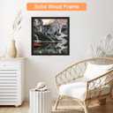 18x18 Wood Frame Black, Rustic Natural Wooden 18x18in Poster Picture Frame, Distressed 18 x 18inch Woodgrain Gallery Photo Frame with HD Plexiglass, Horizontal Vertical Wall Mounting Display 1pcs