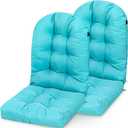 Wenqik Adirondack Chair Cushion Set of 2 High Back Lounge Cushion Seat Pads Thickened Patio Chair Pad 44 x 18.9 x 4 Inch Upper and Lower with Ties, Fade Resistant for Indoor Outdoor Furniture, Blue