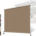 Patio Shades Roll Up Outdoor Roller Shade,Exterior Cordless Roll Up Outdoor Blinds for Patio, Gazebo Pergola Backyard Deck Porch Blinds Privacy Screen Protection UV Sun Blocking 8ft Wide x 6 H Wallnut 60"W x 96"H
