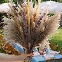 Fall Dried Flower Bouquet - Real Red Eucalyptus & Pampas Grass for Boho Decor, 16-17 Autumn Floral Arrangements for Home Decor, Vase Decor, Wedding Decor, Fall Decorations for Home Indoor & Porch