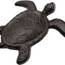 Comfy Hour Antique and Vintage Ocean Collection Cast Iron Ocean Turtle Figurine, Indoor Outdoor Garden Decor, Brown