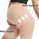 Peauty Seamless Maternity Shapewear Shorts for Under Dresses Plus Size Summer Maternity Clothes Dress Pregnancy Underwear Panties Gender Reveal Dresses Baby Shower Dress Photoshoot (Nude, XL)