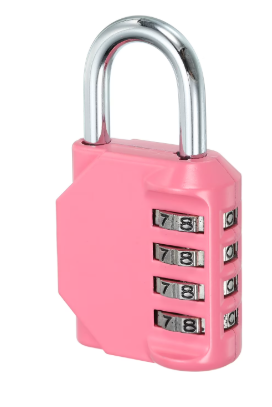ZHEGE Combination Lock, 4 Digit Combination Padlock Outdoor, School Lock, Gym Locks (Pink)